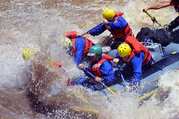 riding the rapids rafting