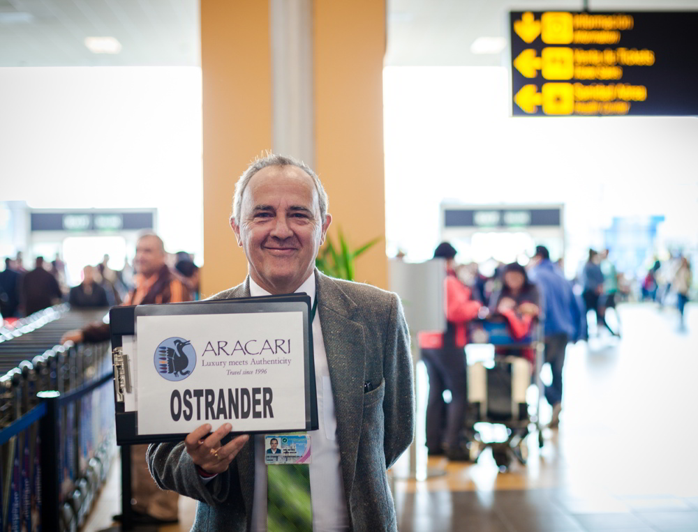 Raul waiting at the airport - Aracari customer service